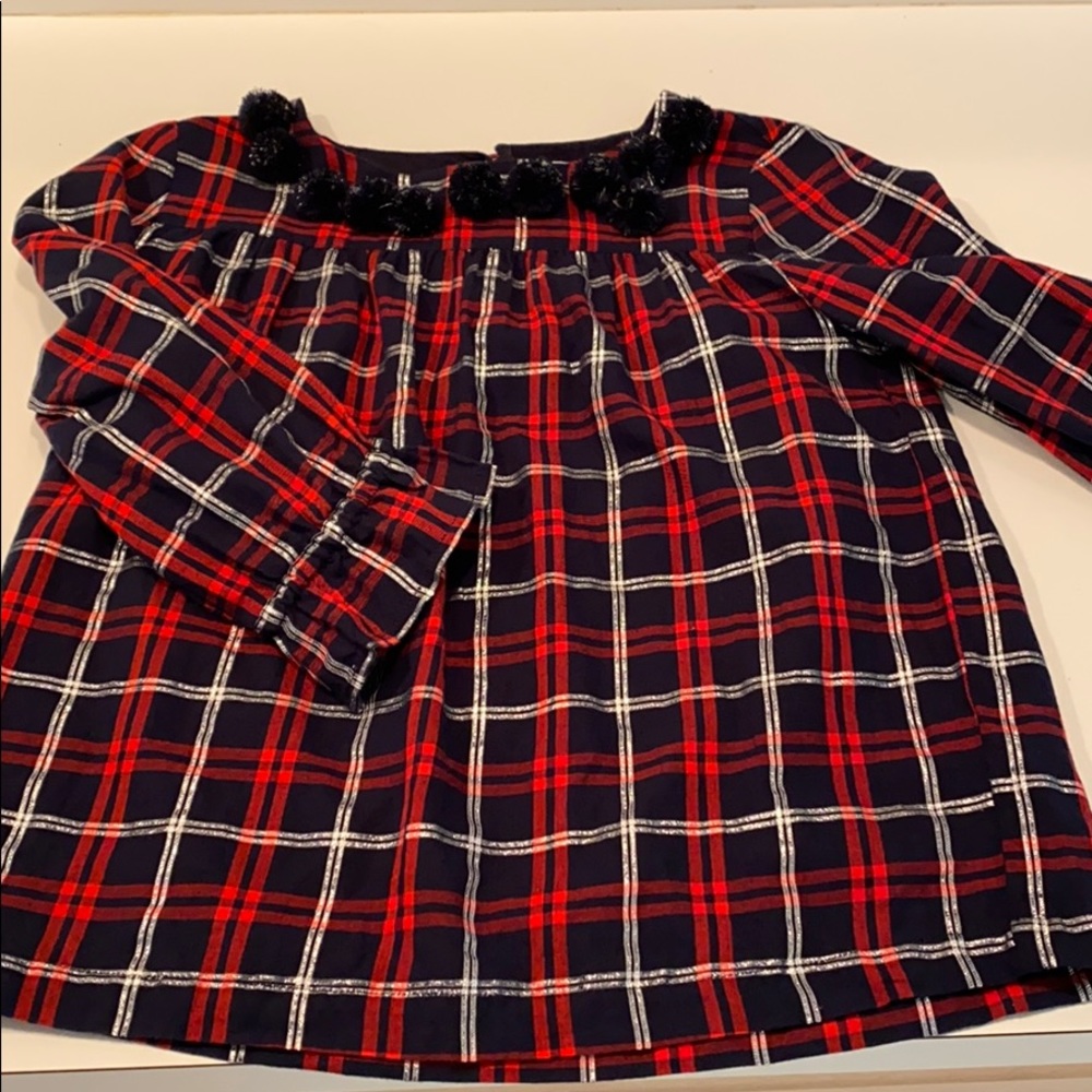 Girls Crewcut blue red and silver blouse